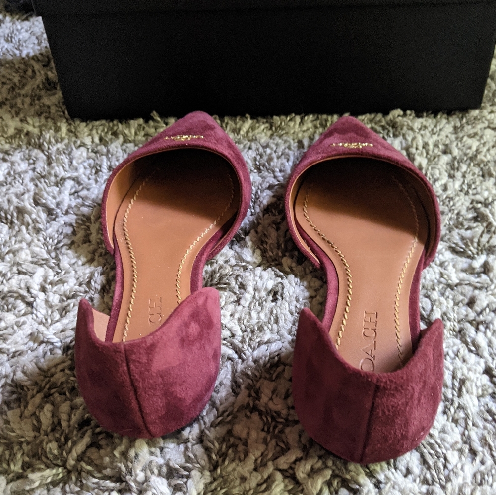 Coach Wine Suede Pointed Toe Flats - image 5